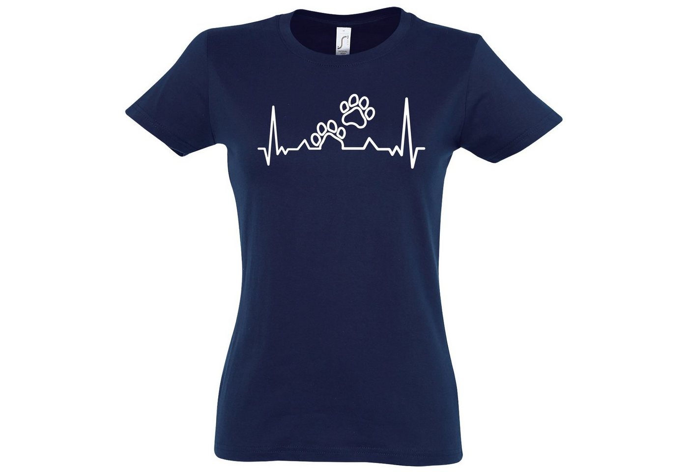 Youth Designz T-Shirt Heartbeat Hundepfoten Damen Shirt mit trendigem Frontprint von Youth Designz