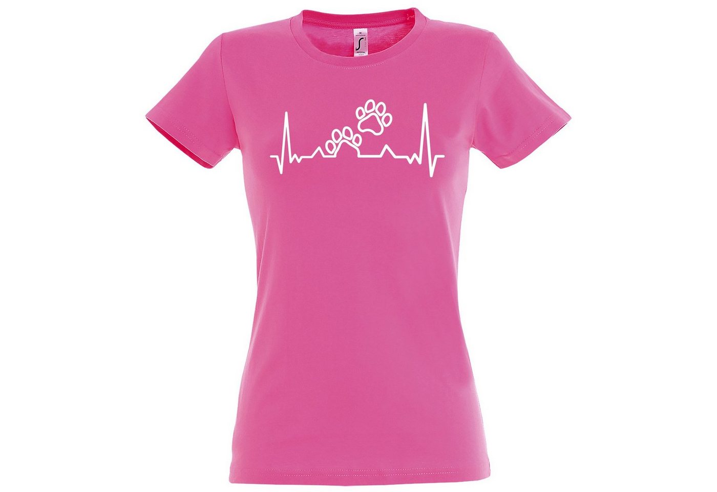 Youth Designz T-Shirt Heartbeat Hundepfoten Damen Shirt mit trendigem Frontprint von Youth Designz