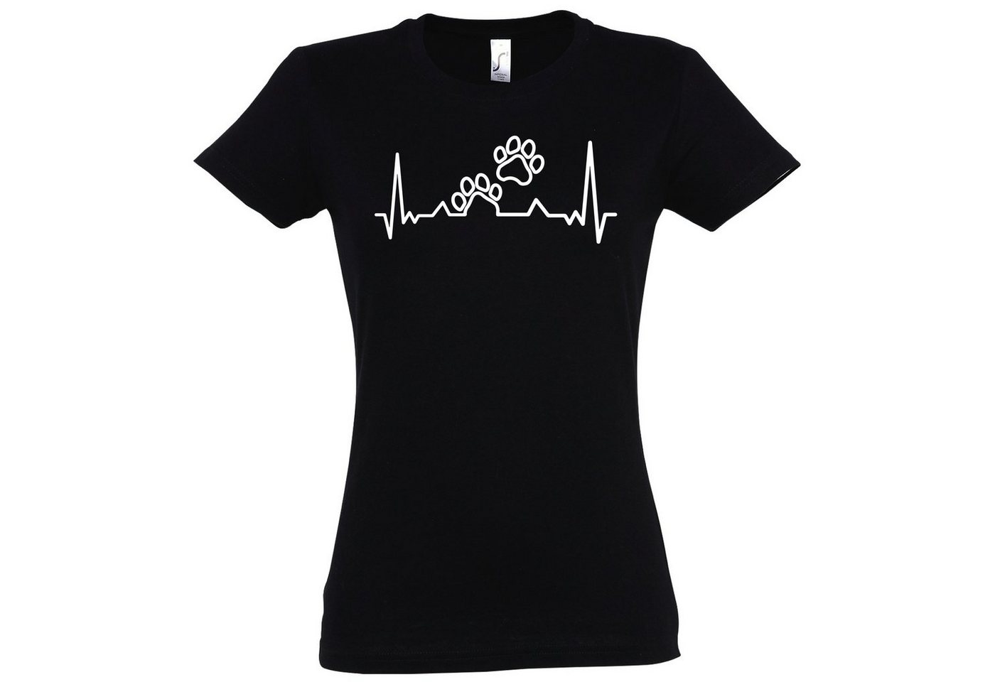 Youth Designz T-Shirt Heartbeat Hundepfoten Damen Shirt mit trendigem Frontprint von Youth Designz