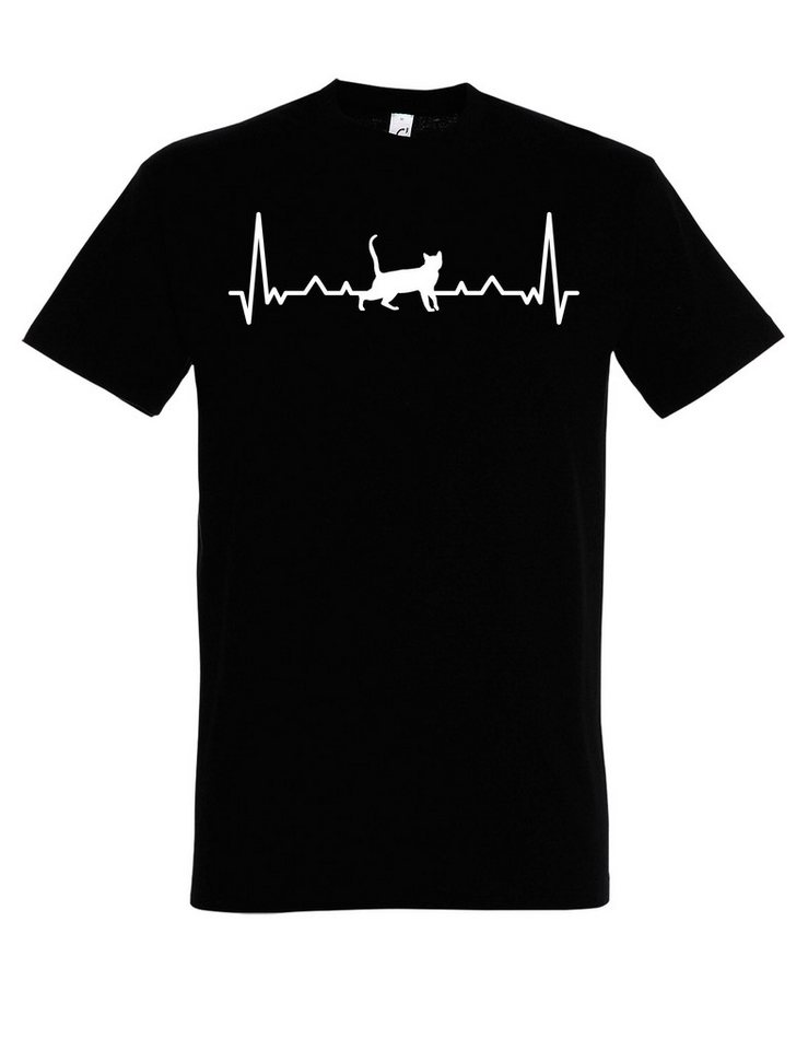 Youth Designz T-Shirt Heartbeat Katze Herren Shirt von Youth Designz