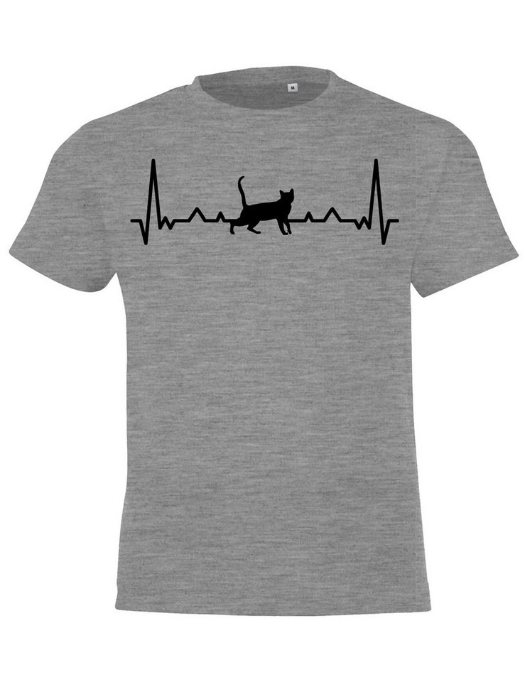 Youth Designz T-Shirt Heartbeat Katze Kinder Shirt mit trendigem Frontprint von Youth Designz