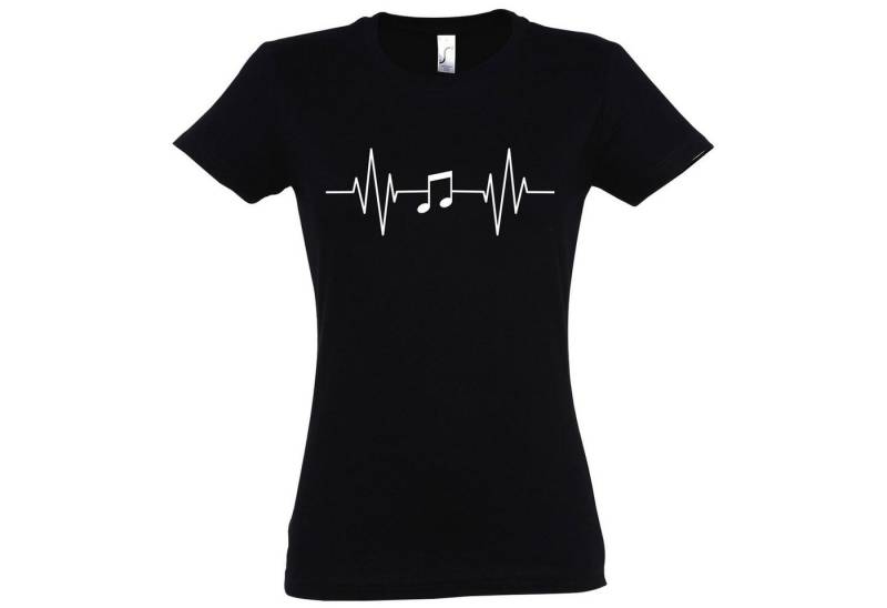 Youth Designz T-Shirt Heartbeat Musik Note Damen Shirt mit Music Frontprint von Youth Designz