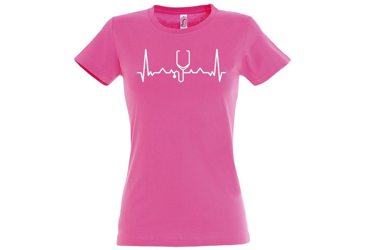 Youth Designz T-Shirt »Heartbeat Stethoskop Damen T-Shirt« mit modischem Print von Youth Designz