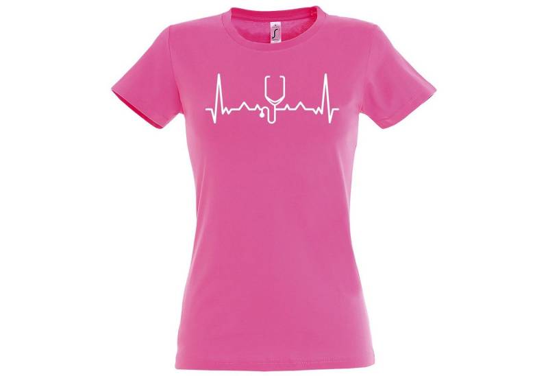 Youth Designz T-Shirt Heartbeat Stethoskop Damen T-Shirt mit modischem Print von Youth Designz