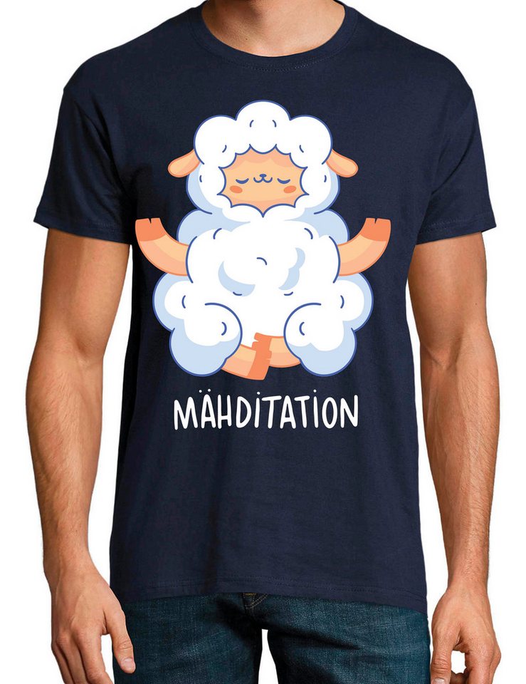 Youth Designz T-Shirt Herren T-Shirt "Mähditation" entspannen mit lustigen print mit modischem Print von Youth Designz