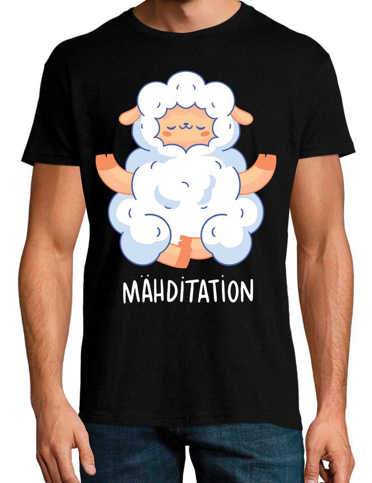 Youth Designz T-Shirt Herren T-Shirt "Mähditation" entspannen mit lustigen print mit modischem Print von Youth Designz