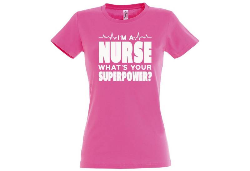 Youth Designz T-Shirt "I Am A Nurse, What´s Your Superpower?" Damen Shirt mit trendigem Frontprint Youth Designz T-Shirt "I Am A Nurse, What´s Your Superpower?" Damen Shirt mit trendigem Frontprint von Youth Designz