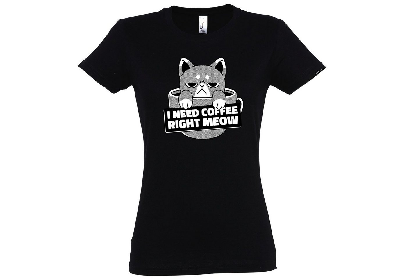 Youth Designz T-Shirt I Need Coffee Right Meow" Damen Shirt mit lustigem Frontprint" von Youth Designz