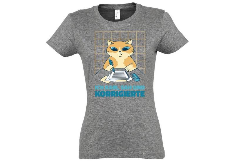 Youth Designz T-Shirt ICH KAM, SAH UND KORRIGIERTE Damen Shirt Mit modischem Print von Youth Designz