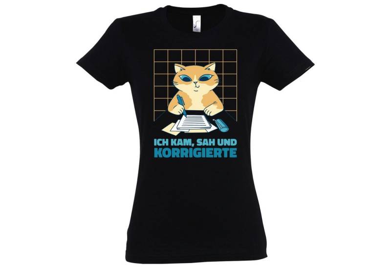 Youth Designz T-Shirt ICH KAM, SAH UND KORRIGIERTE Damen Shirt Mit modischem Print von Youth Designz