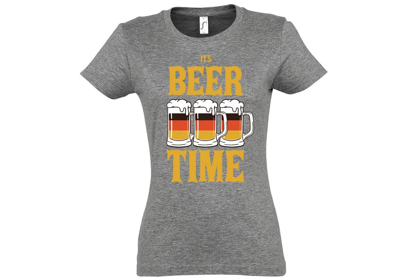 Youth Designz T-Shirt IT'S BEER TIME Damen T-Shirt mit lustigem Frontprint von Youth Designz