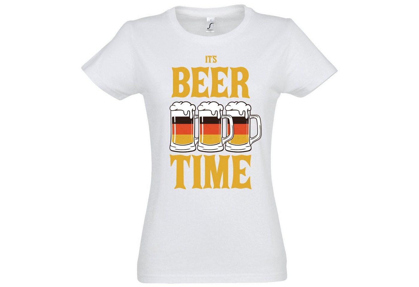 Youth Designz T-Shirt IT'S BEER TIME Damen T-Shirt mit lustigem Frontprint von Youth Designz