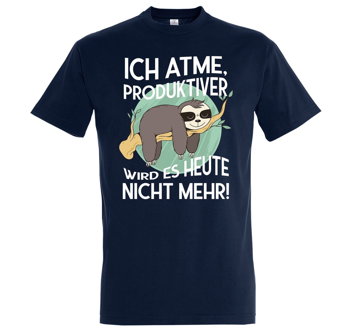 Youth Designz T-Shirt Ich Atme, Produktiver wird es heute nicht mehr Herren Shirt mit lustigem Frontprint von Youth Designz