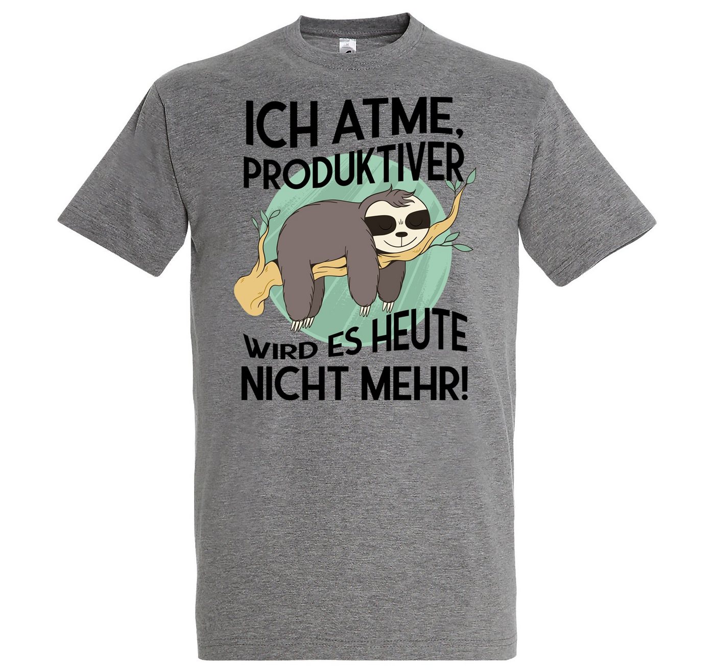 Youth Designz T-Shirt Ich Atme, Produktiver wird es heute nicht mehr Herren Shirt mit lustigem Frontprint von Youth Designz