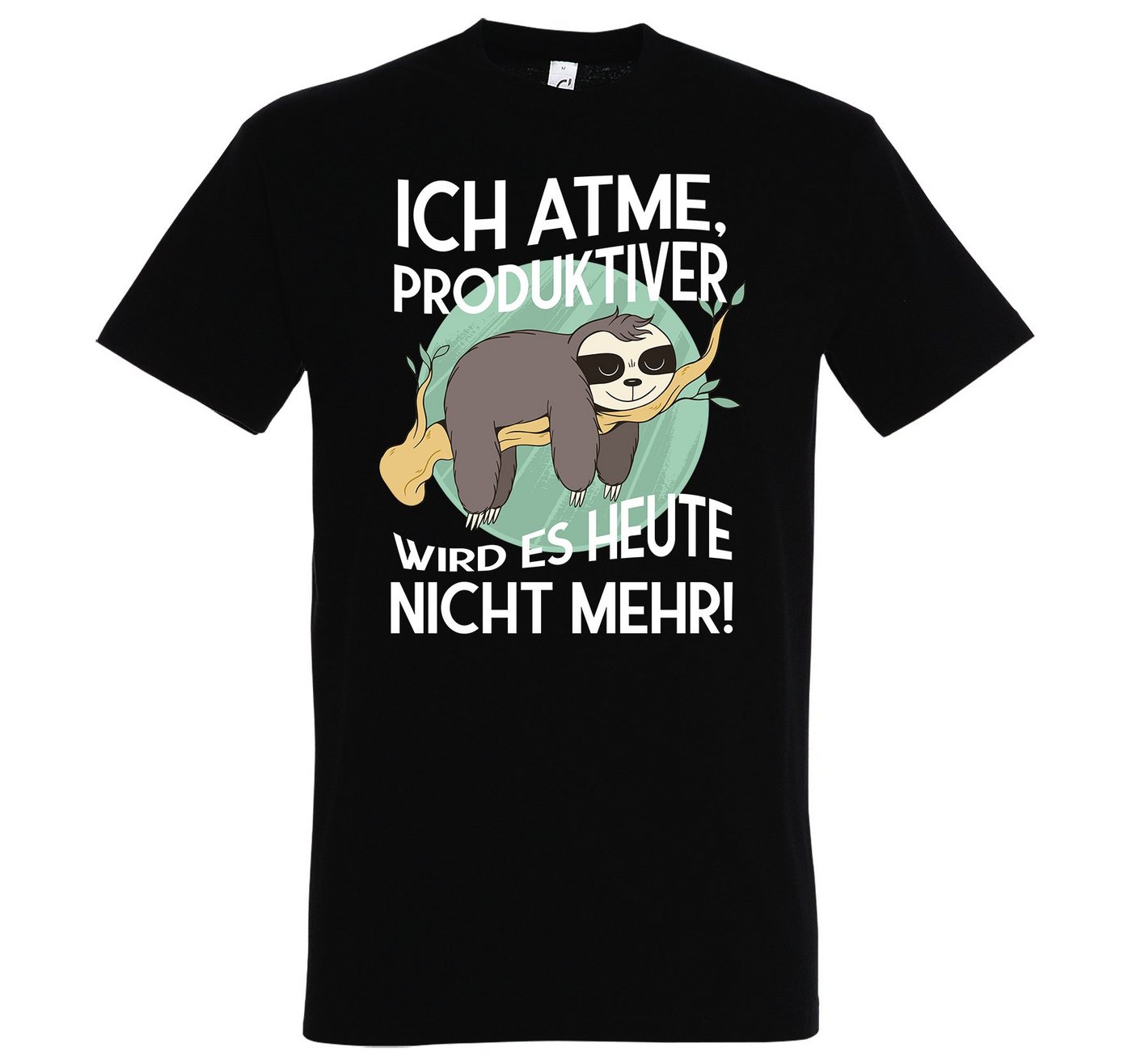 Youth Designz T-Shirt Ich Atme, Produktiver wird es heute nicht mehr Herren Shirt mit lustigem Frontprint von Youth Designz