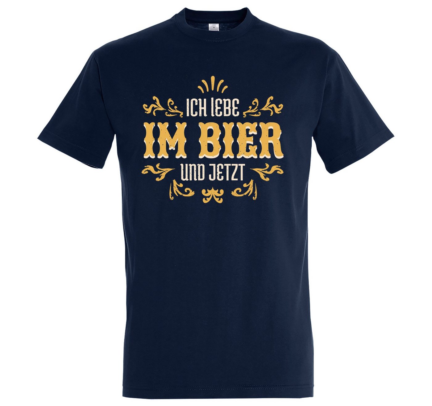 Youth Designz T-Shirt Ich Lebe Im Bier Und Jetzt Herren Shirt mit lustigem Frontprint von Youth Designz