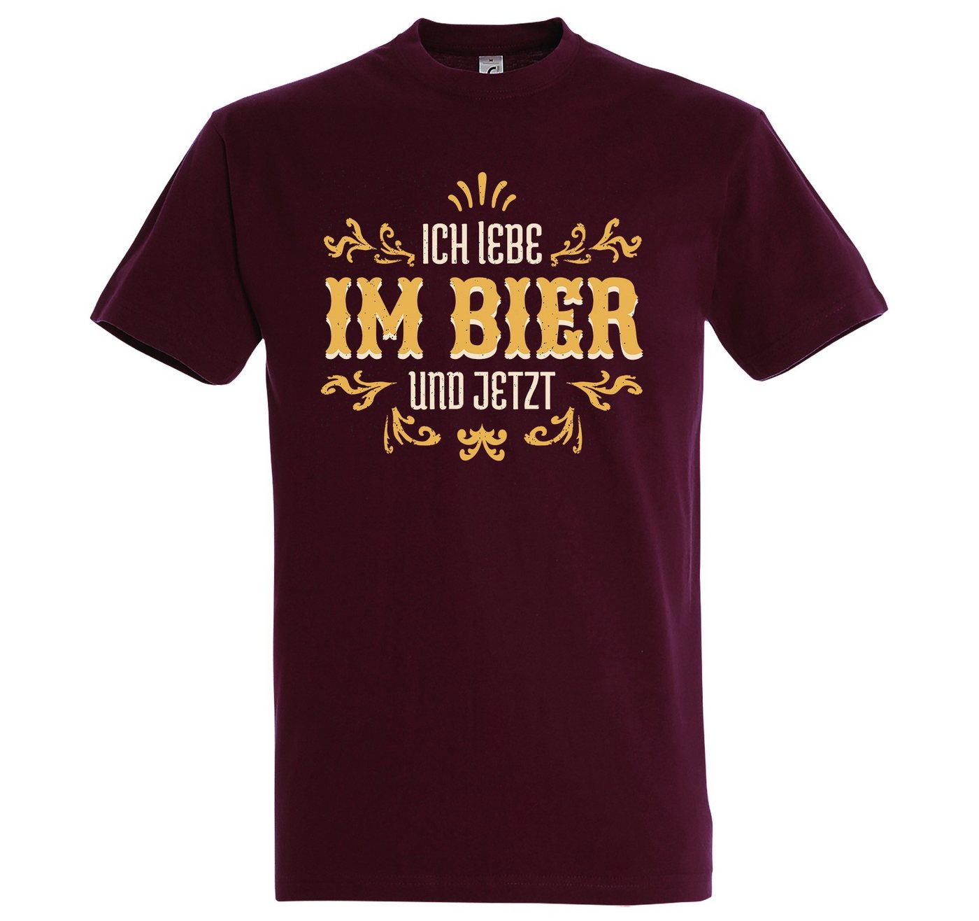 Youth Designz T-Shirt Ich Lebe Im Bier Und Jetzt Herren Shirt mit lustigem Frontprint von Youth Designz