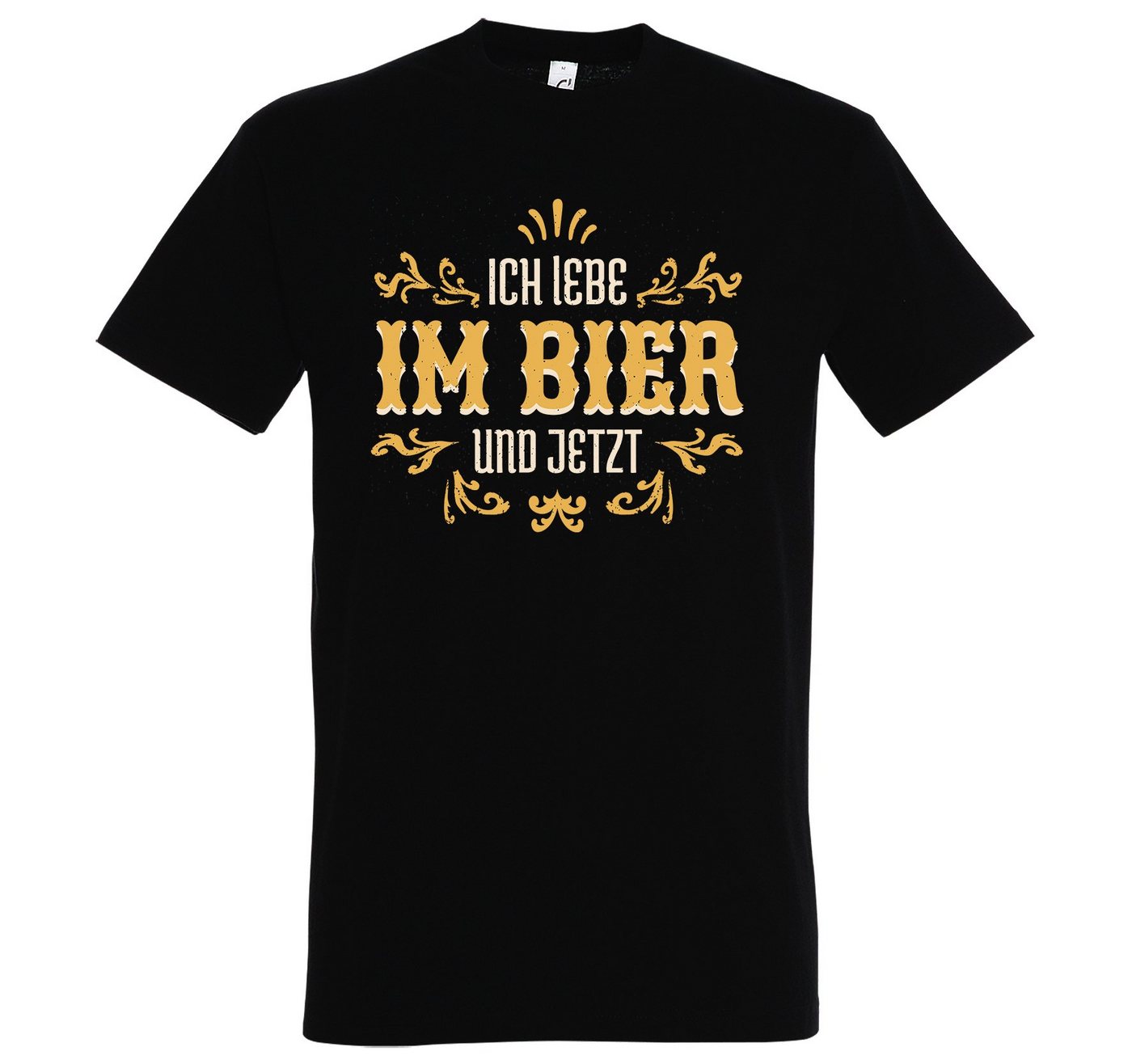 Youth Designz T-Shirt Ich Lebe Im Bier Und Jetzt Herren Shirt mit lustigem Frontprint von Youth Designz