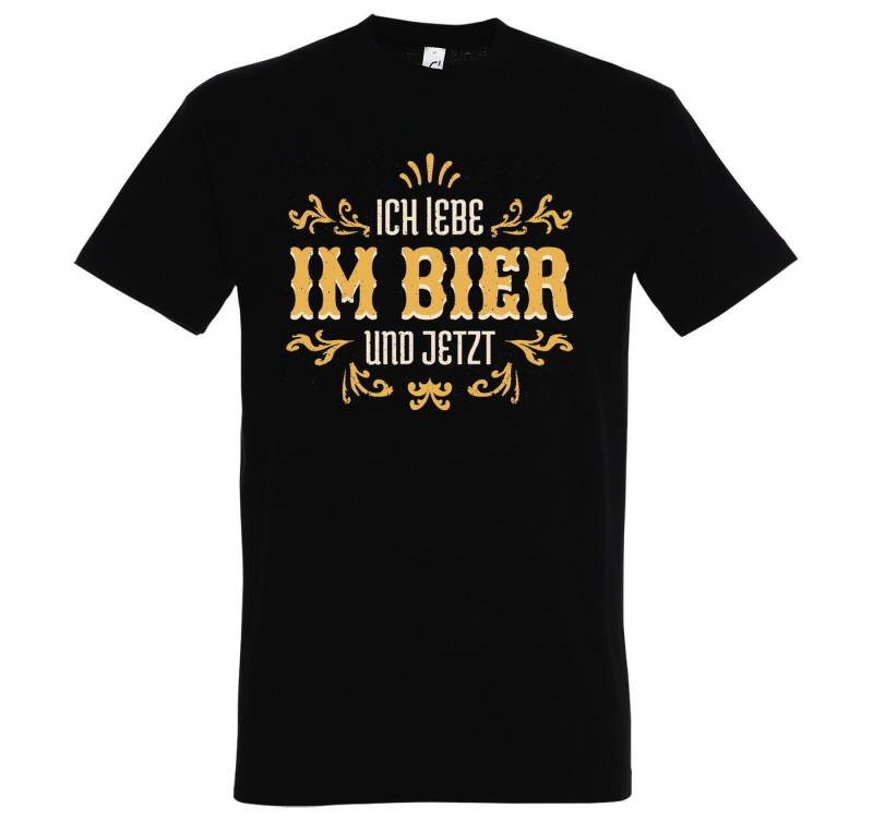 Youth Designz T-Shirt Ich Lebe Im Bier Und Jetzt Herren Shirt mit lustigem Frontprint von Youth Designz