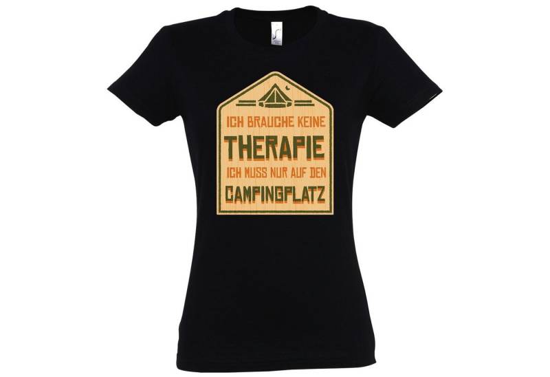 Youth Designz T-Shirt Ich Muss Nur Auf Den Camping-Platz Damen Shirt mit lustigem Camping Spruch Frontprint von Youth Designz