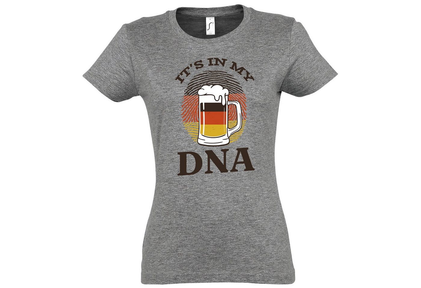 Youth Designz T-Shirt It´s In My DNA Damen Shirt mit lustigem Bier Frontprint von Youth Designz