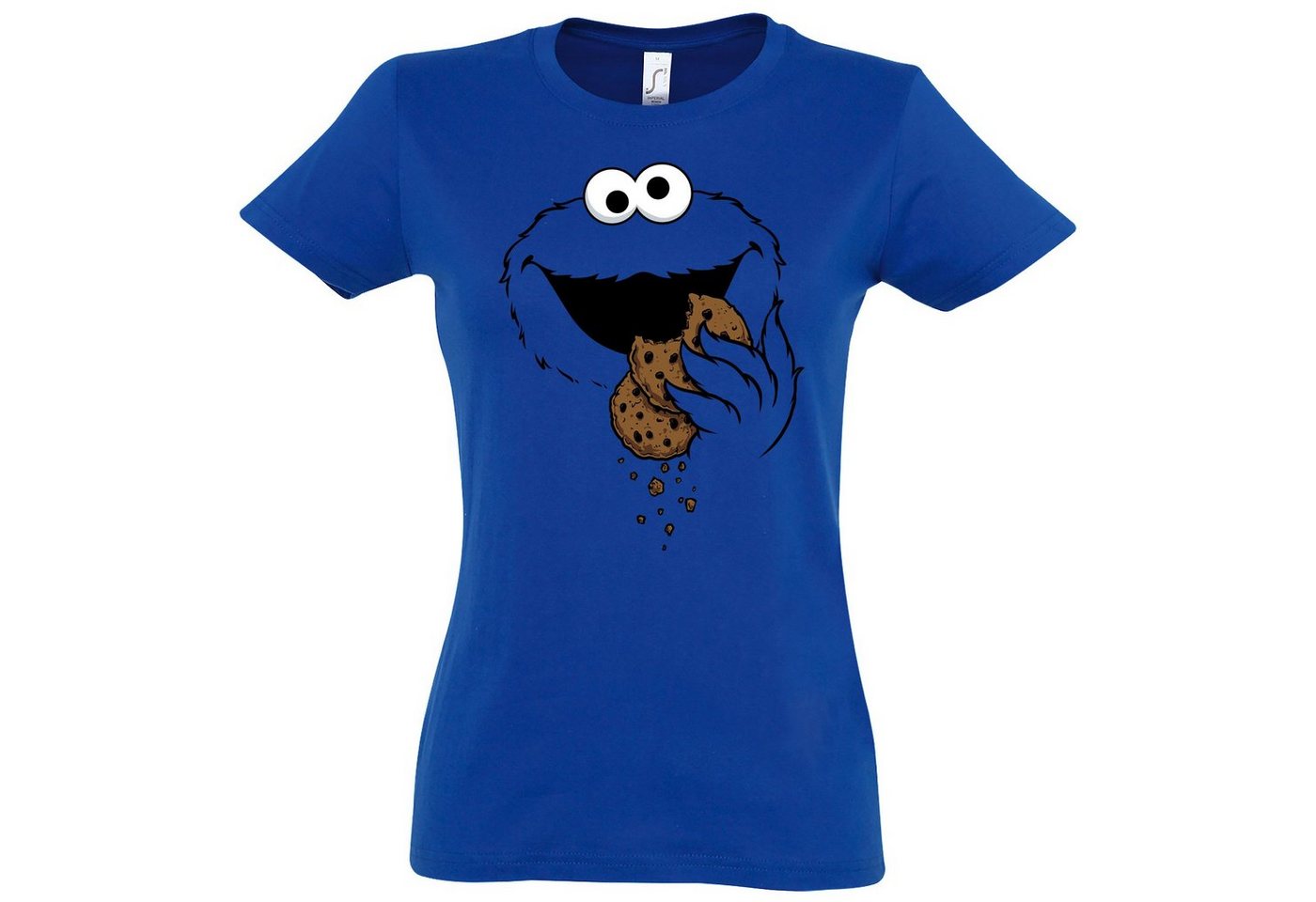 Youth Designz T-Shirt Keks Monster Damen Shirt Fun T-Shirt Karneval Fasching Kostüm mit lustigem Krümelmonster Aufdruck Youth Designz T-Shirt Keks Monster Damen Shirt Fun T-Shirt Karneval Fasching Kostüm mit lustigem Krümelmonster Aufdruck von Youth Designz