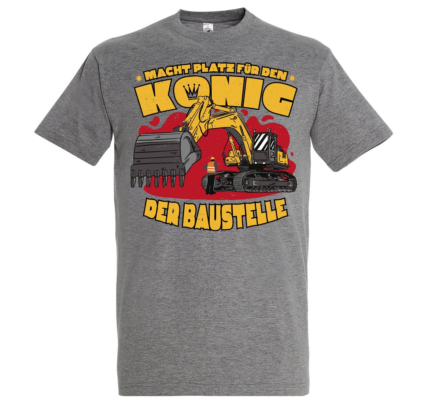 Youth Designz T-Shirt König Der Baustelle Herren Shirt mit lustigem Traktor Frontprint von Youth Designz