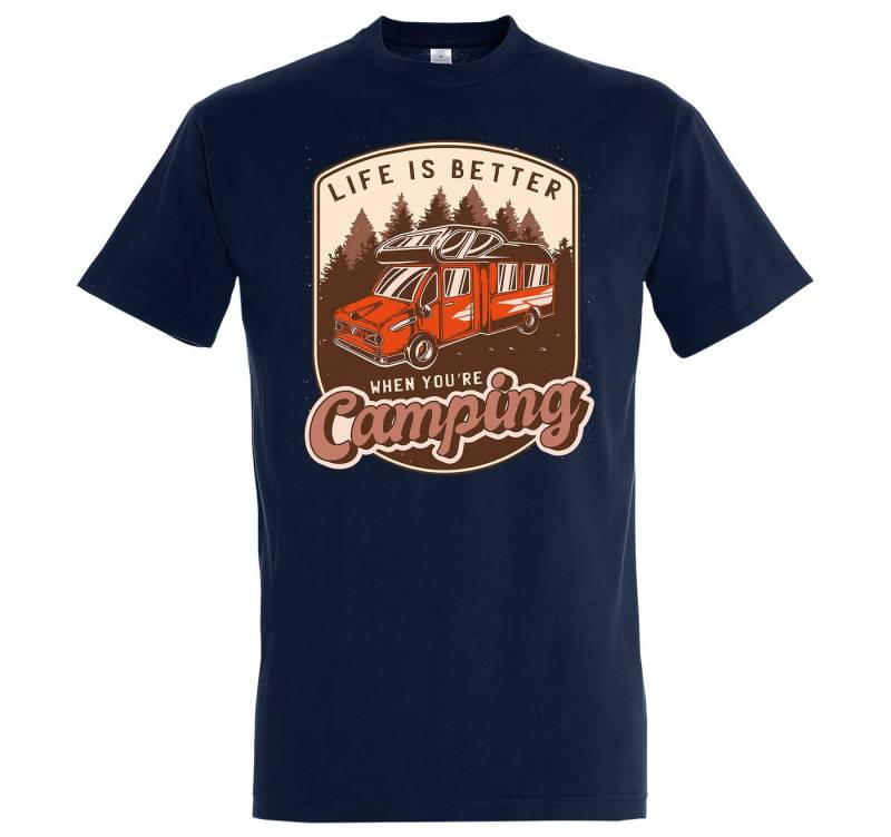 Youth Designz T-Shirt Life Is Better When You´re Camping Herren Shirt mit lustigem Frontprint von Youth Designz
