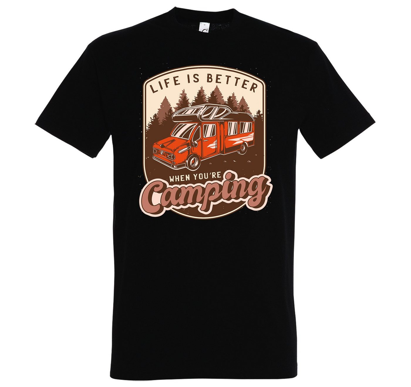 Youth Designz T-Shirt Life Is Better When You´re Camping Herren Shirt mit lustigem Frontprint von Youth Designz