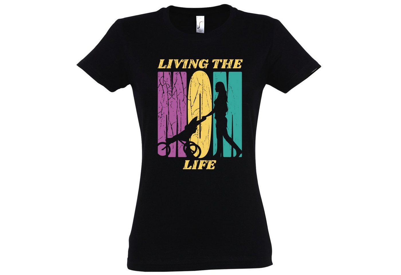 Youth Designz T-Shirt Living The Mom Life" Damen Shirt mit trendigem Frontprint" von Youth Designz