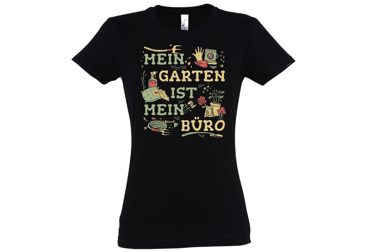 Youth Designz T-Shirt MEIN GARTEN IST MEIN BÜRO Damen Shirt im Fun-Look von Youth Designz