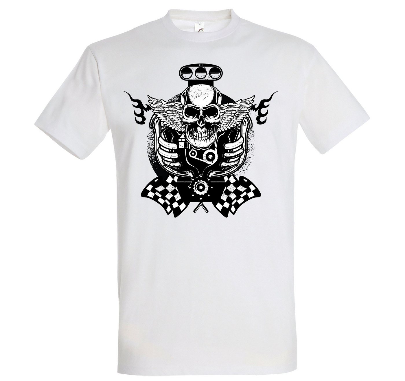 Youth Designz T-Shirt Motor Schädel Herren Shirt mit trendigem Frontprint von Youth Designz