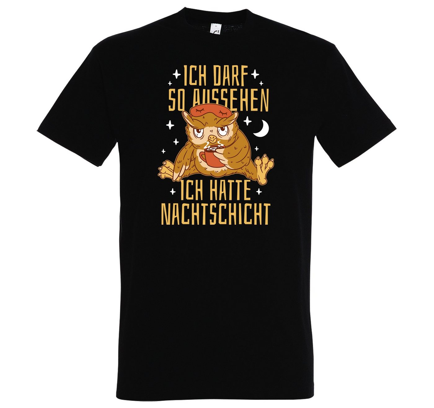 Youth Designz T-Shirt NACHTSCHICHT Ich Darf So Aussehen Herren T-Shirt mit lustigem Spruch und Logo Aufdruck von Youth Designz