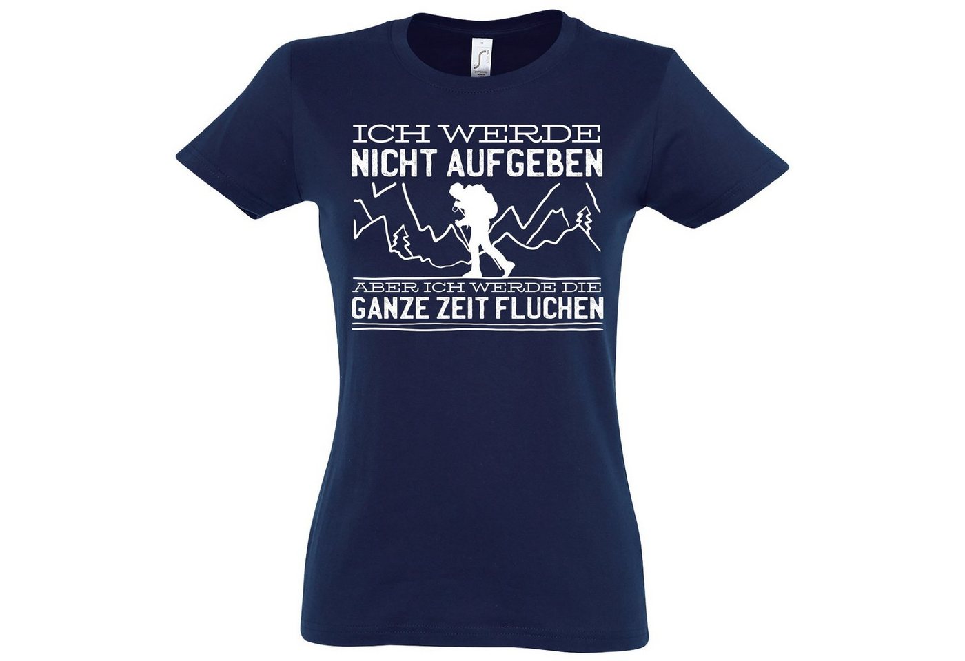 Youth Designz T-Shirt Nicht Aufgeben Wandern Damen T-Shirt mit trendigem Frontprint von Youth Designz