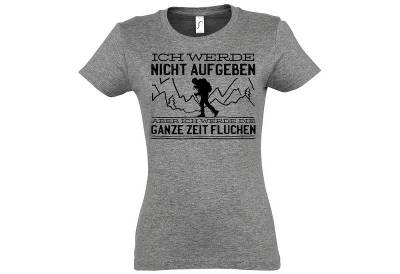 Youth Designz T-Shirt Nicht Aufgeben Wandern Damen T-Shirt mit trendigem Frontprint von Youth Designz