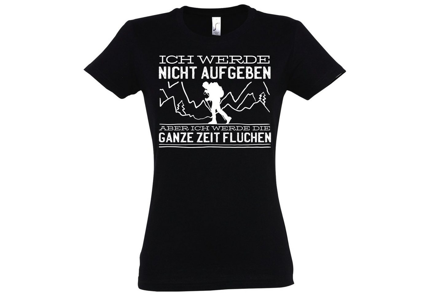 Youth Designz T-Shirt Nicht Aufgeben Wandern Damen T-Shirt mit trendigem Frontprint von Youth Designz