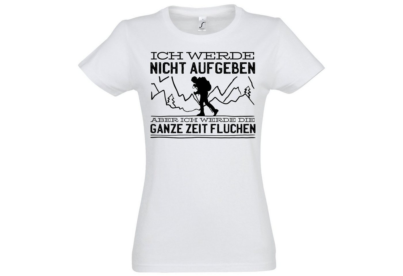 Youth Designz T-Shirt Nicht Aufgeben Wandern Damen T-Shirt mit trendigem Frontprint von Youth Designz