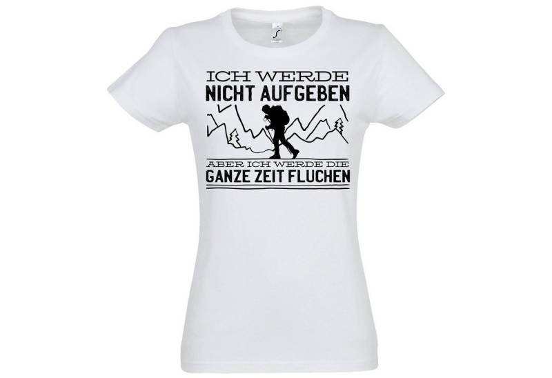 Youth Designz T-Shirt Nicht Aufgeben Wandern Damen T-Shirt mit trendigem Frontprint von Youth Designz