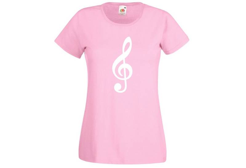 Youth Designz T-Shirt Notenschlüssel Damen T-Shirt mit Trendigem Frontprint von Youth Designz