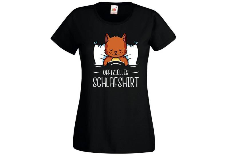 Youth Designz T-Shirt Offizielles Schlafshirt Katze Damen Shirt mit modischem Print von Youth Designz