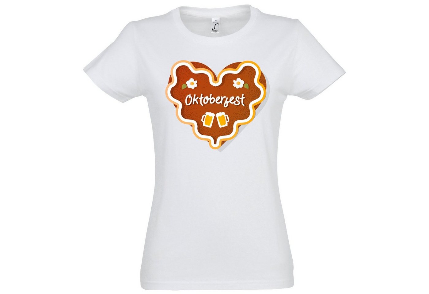 Youth Designz T-Shirt Oktober Fest Keks Herz Damen Shirt mit trendigem Frontprint von Youth Designz