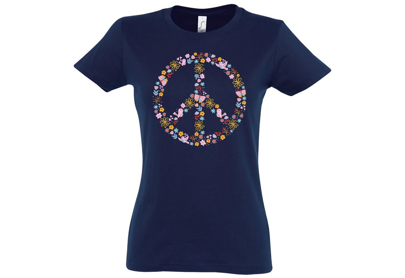 Youth Designz T-Shirt Peace Flowers Damen Shirt mit Trendigem Retro Look von Youth Designz