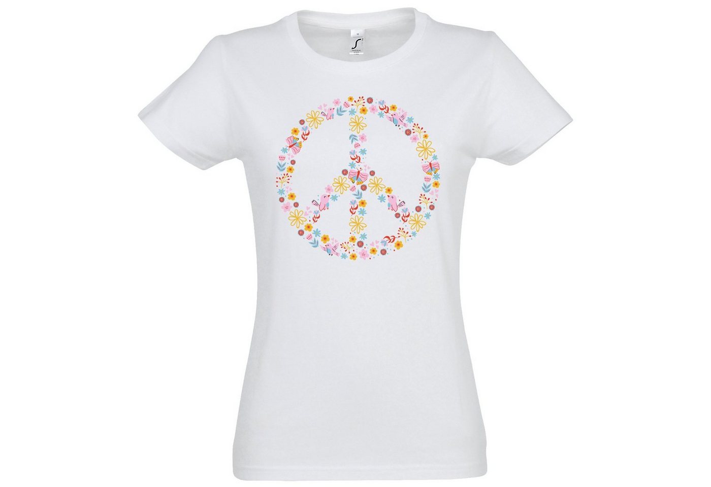 Youth Designz T-Shirt Peace Flowers Damen Shirt mit Trendigem Retro Look von Youth Designz