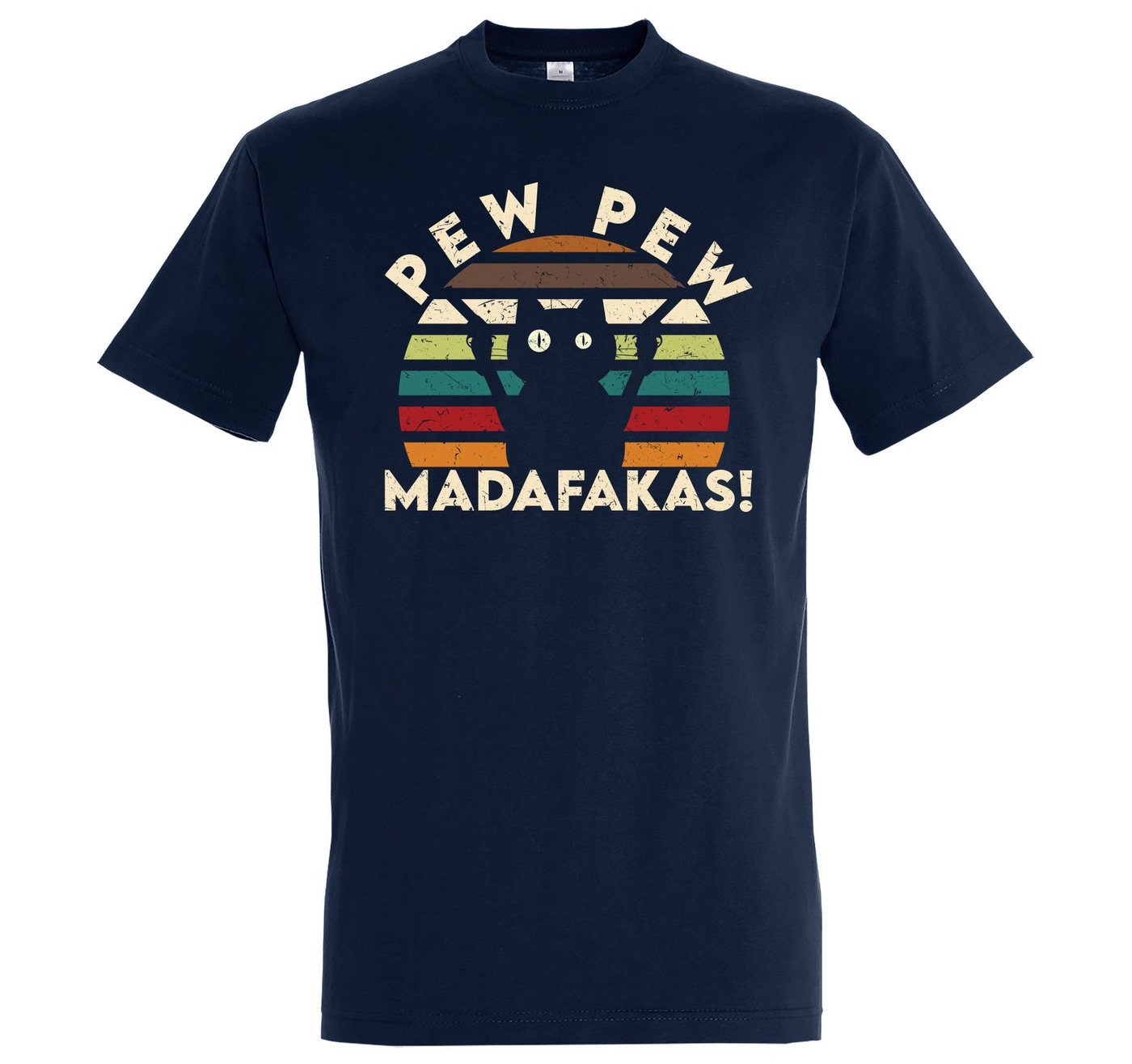 Youth Designz T-Shirt Pew Pew Madafakas Herren Shirt mit lustigem Katzen Print von Youth Designz