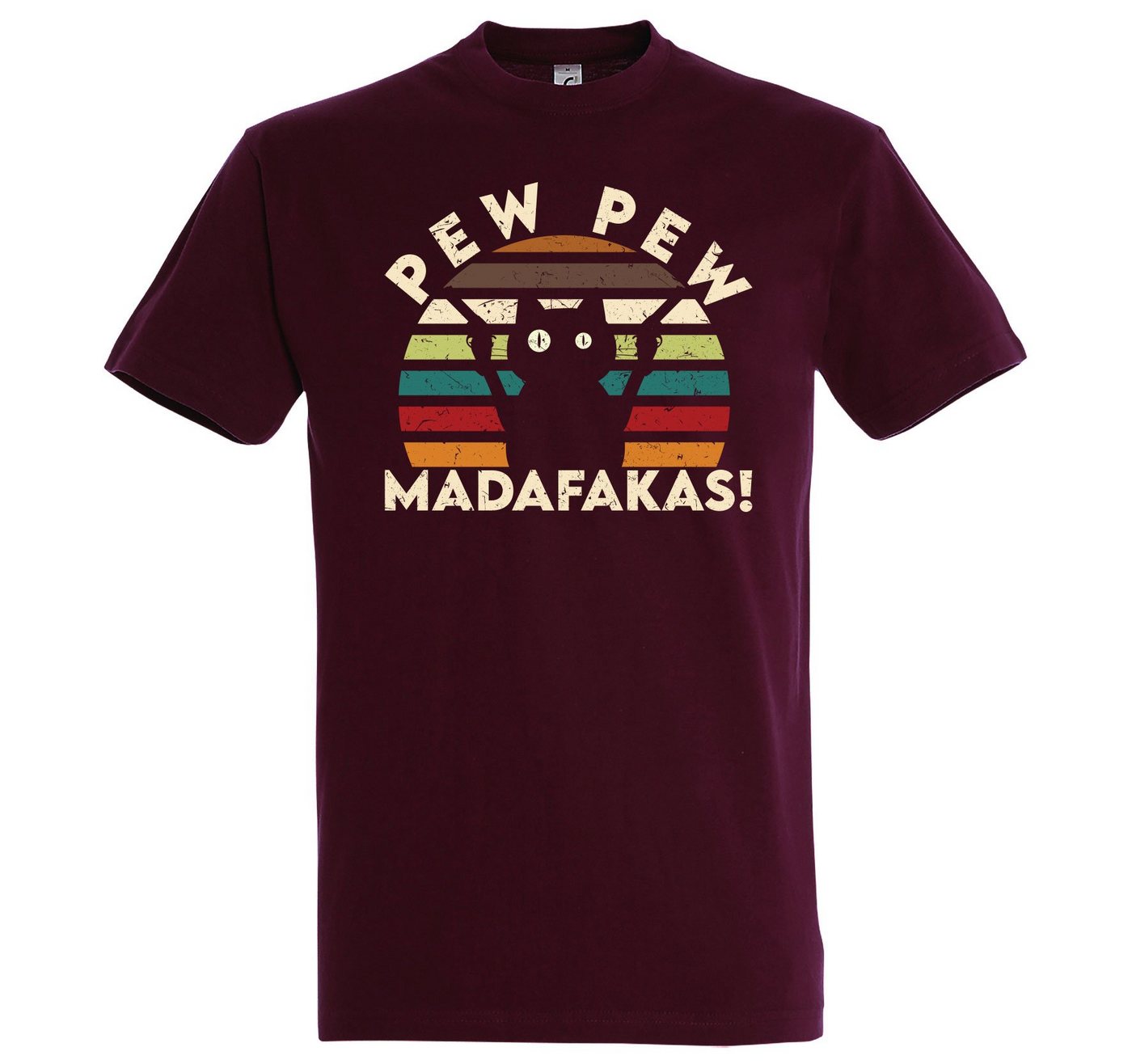 Youth Designz T-Shirt Pew Pew Madafakas Herren Shirt mit lustigem Katzen Print von Youth Designz