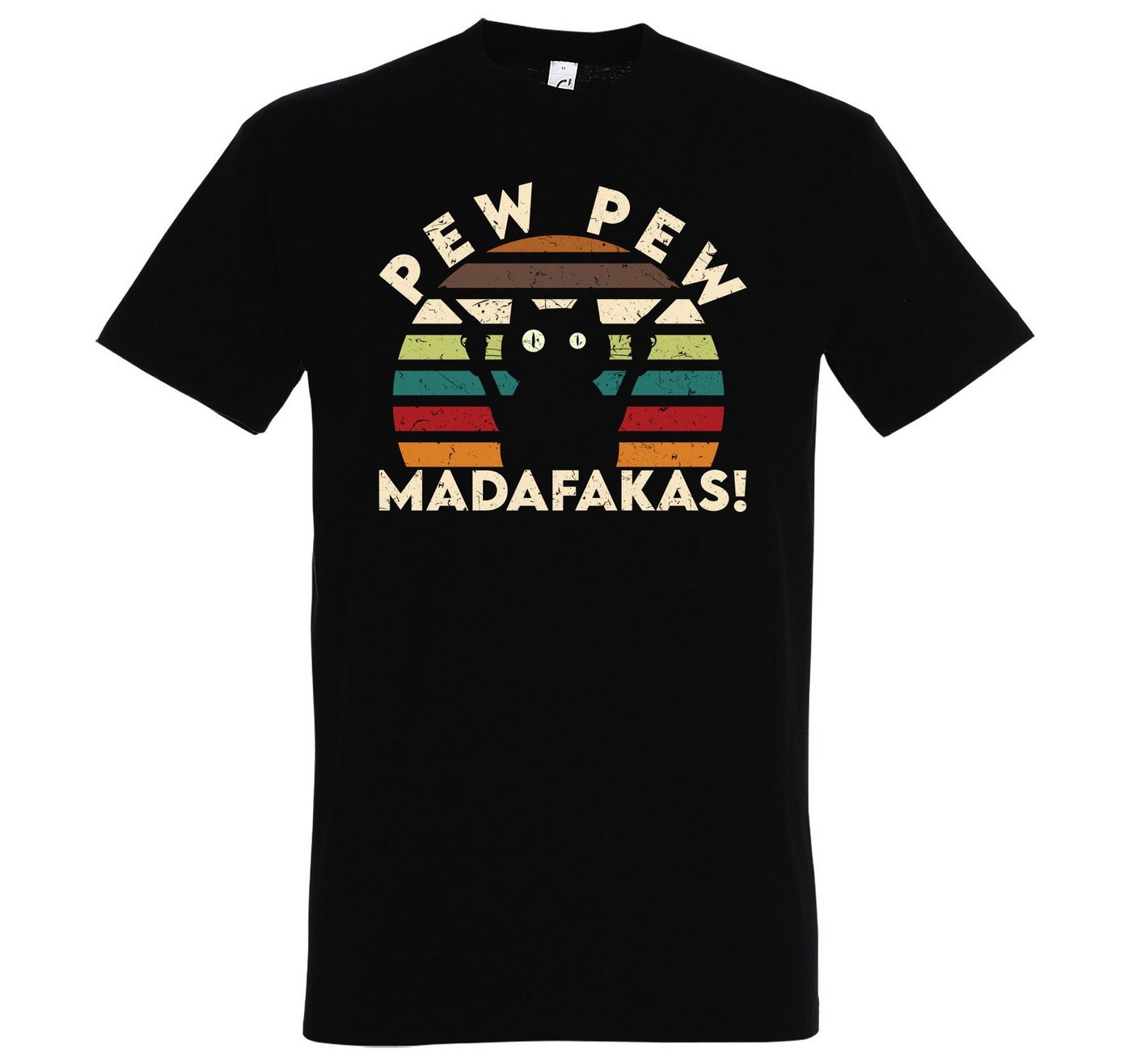 Youth Designz T-Shirt Pew Pew Madafakas Herren Shirt mit lustigem Katzen Print von Youth Designz