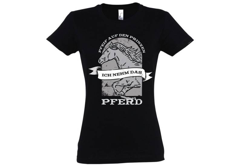 Youth Designz T-Shirt "Pfeif auf den Prinzen, ich nehm das Pferd" Damen T-Shirt mit modischem print von Youth Designz
