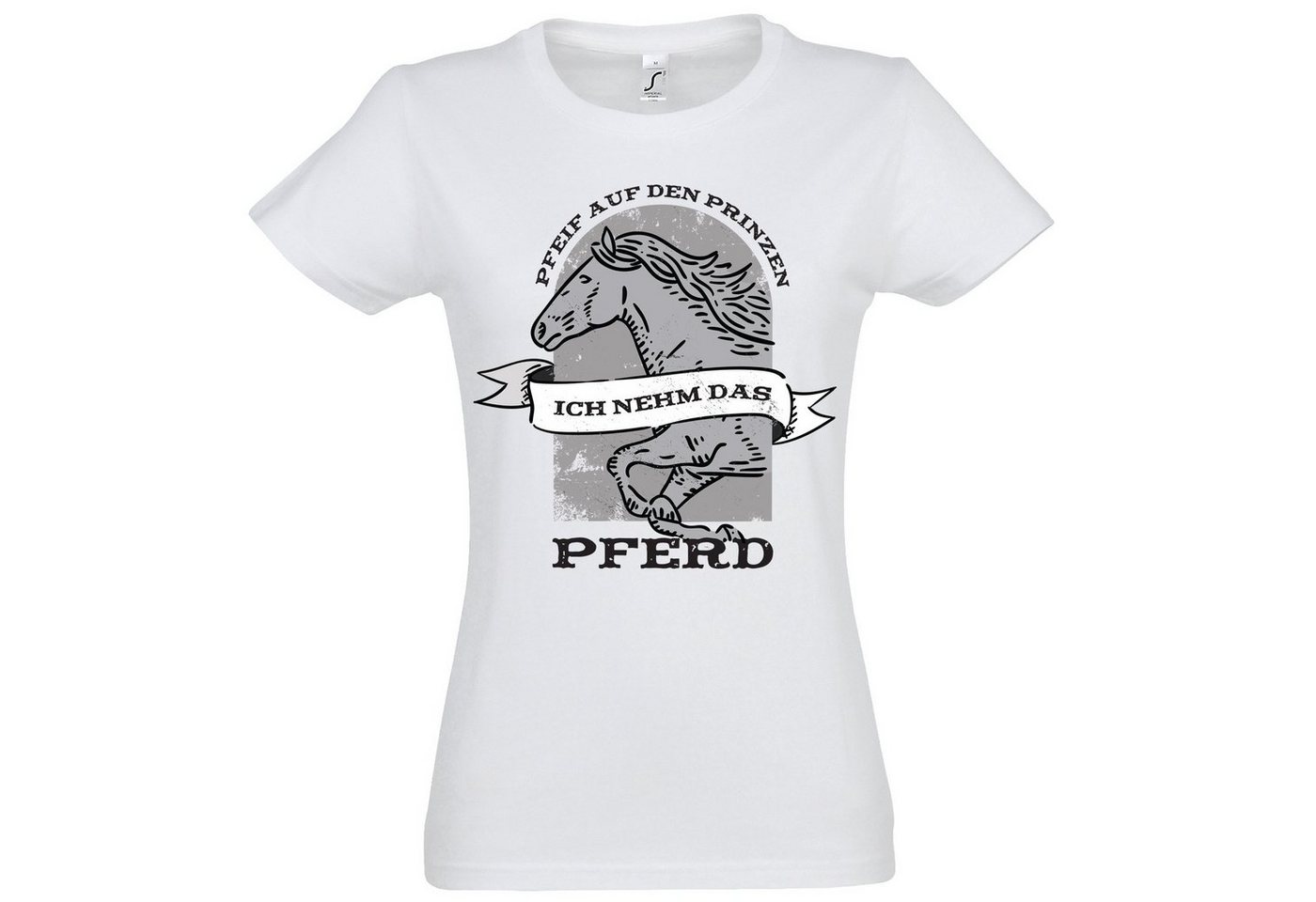 Youth Designz T-Shirt Pfeif auf den Prinzen, ich nehm das Pferd" Damen T-Shirt mit modischem print" von Youth Designz