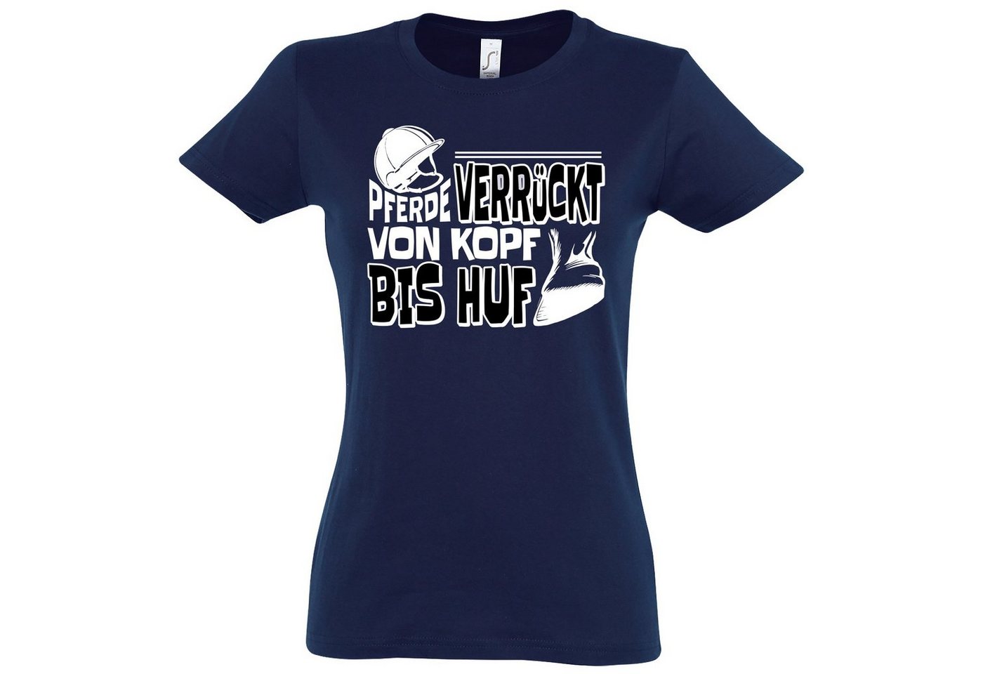 Youth Designz T-Shirt Pferde Verrückt Von Kopf Bis Huf" Damen T-Shirt mit modischem Frontprint" von Youth Designz