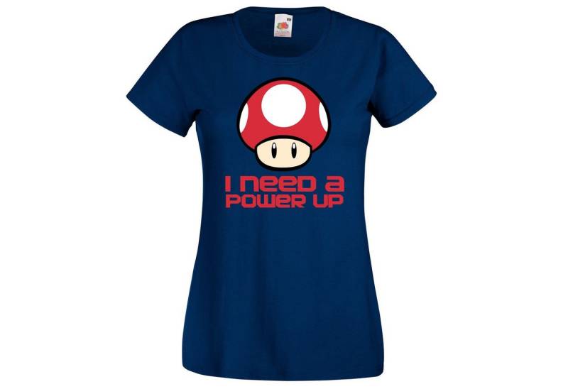 Youth Designz T-Shirt Pilz "I need a Power Up" Damen T-Shirt mit trendigem Frontprint von Youth Designz